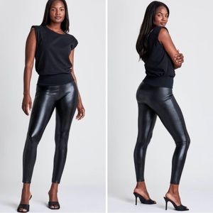 *SPANX* Black Faux Leather Leggings